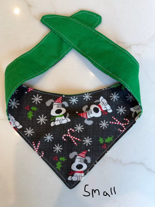 Christmas Pup with Holly Green SMALL & LARGE AVAILABLE