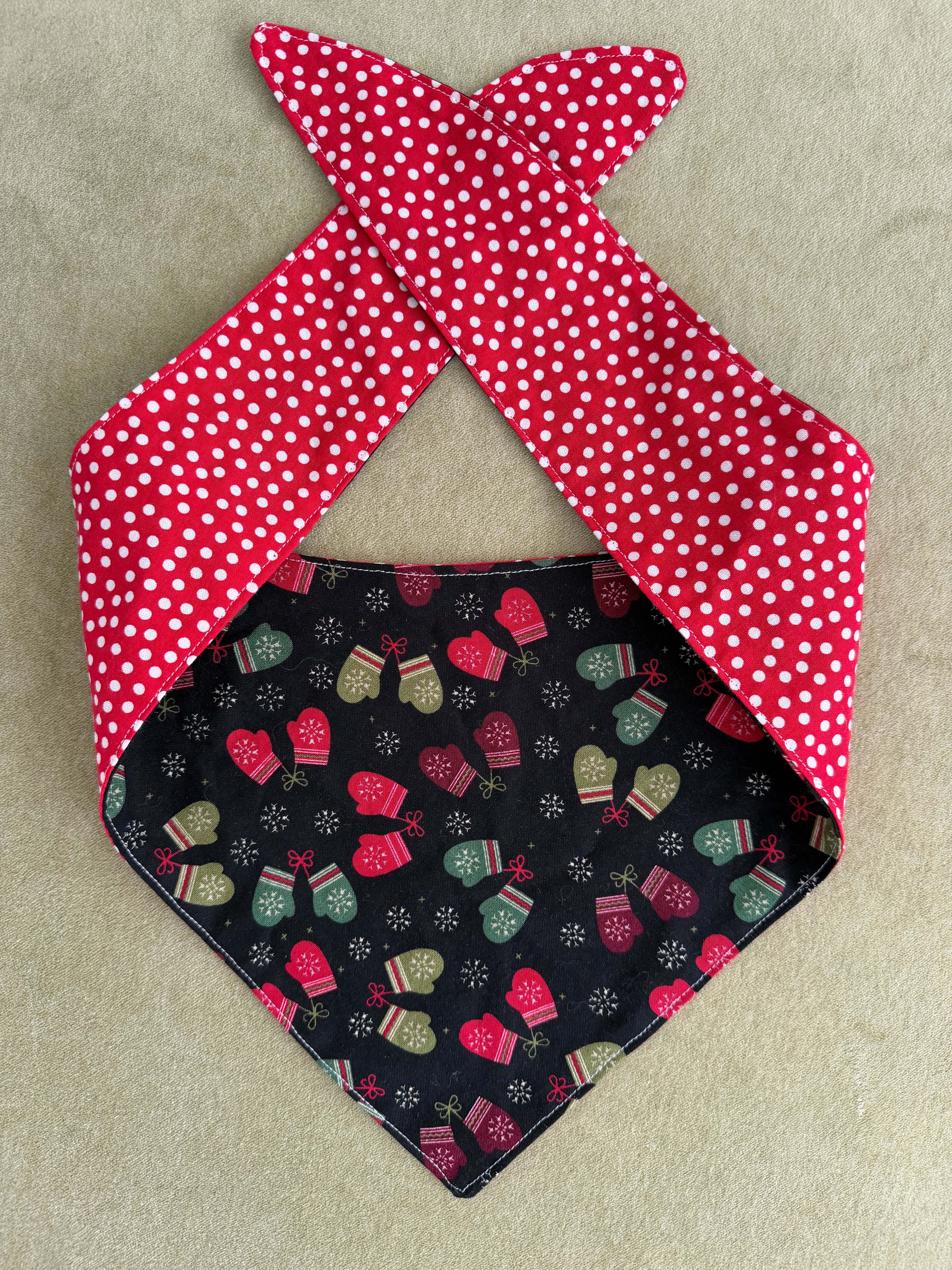 Mittens with Red Polkadot LARGE