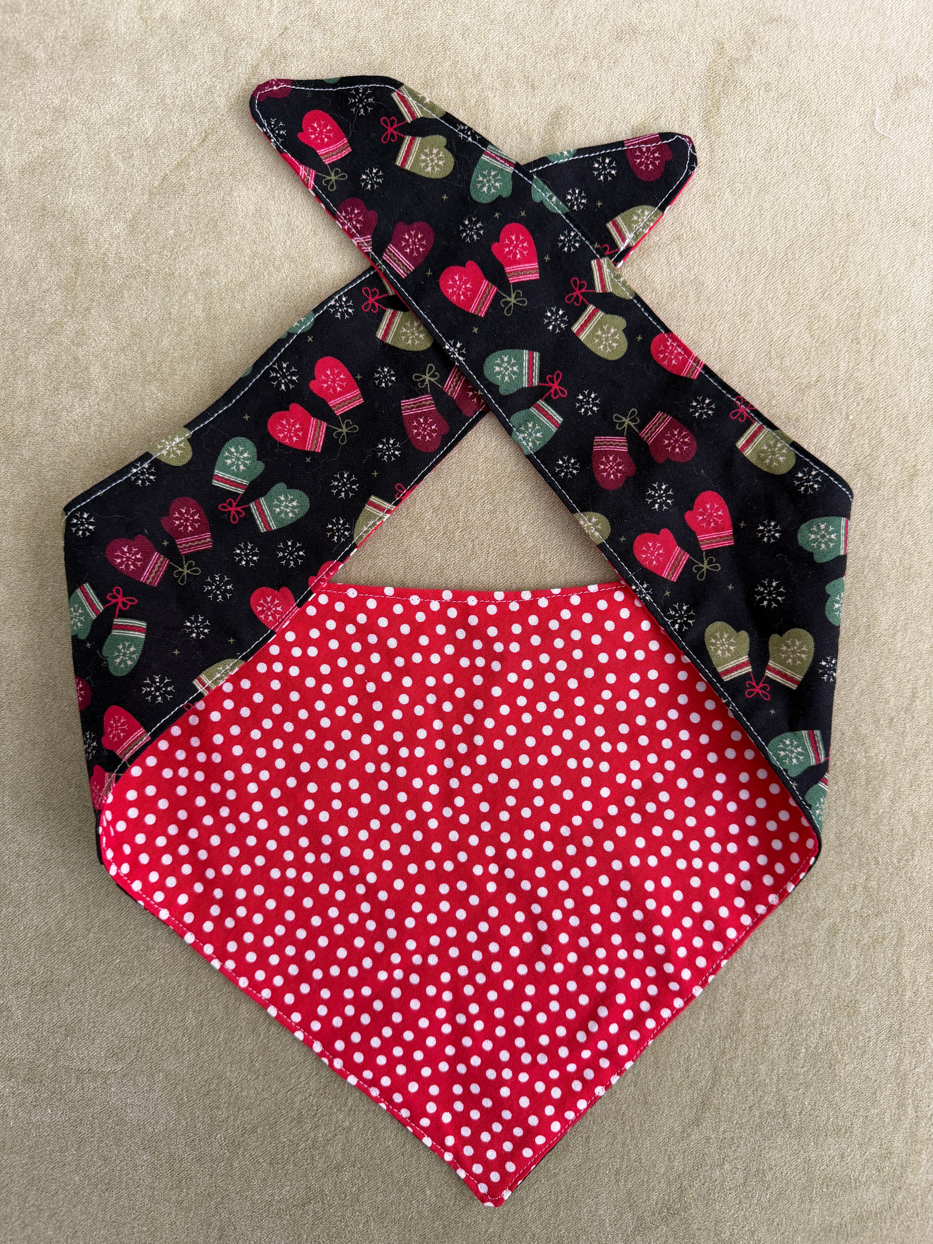 Mittens with Red Polkadot LARGE