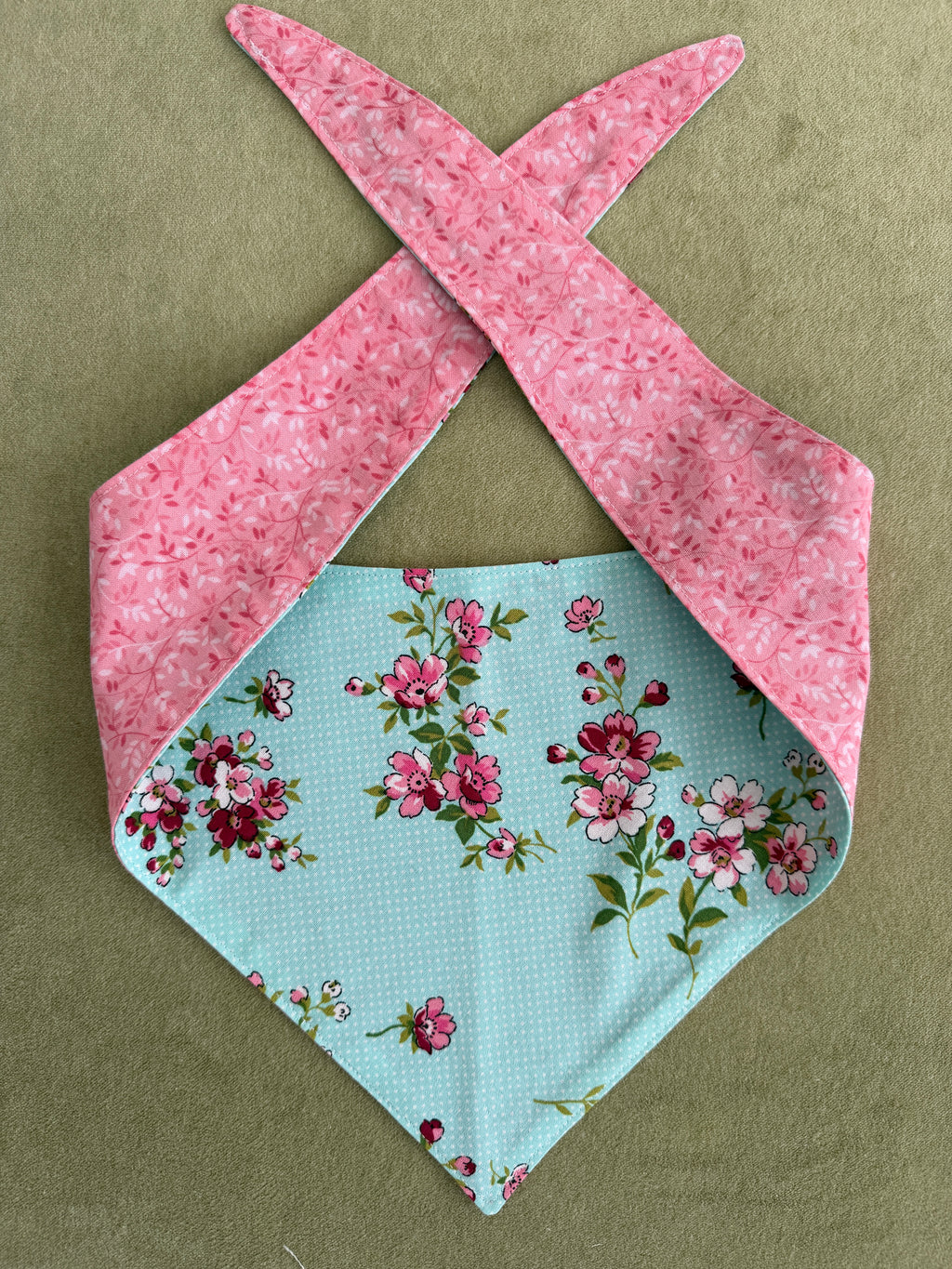 Cherry Blossom Matching Set (Large Dog Bandanna with Doll Dress)